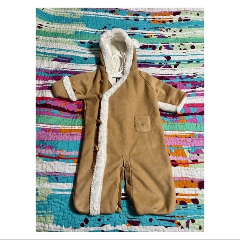Baby Gap- Brand New Faux Sherpa and Suede Snowsuit.